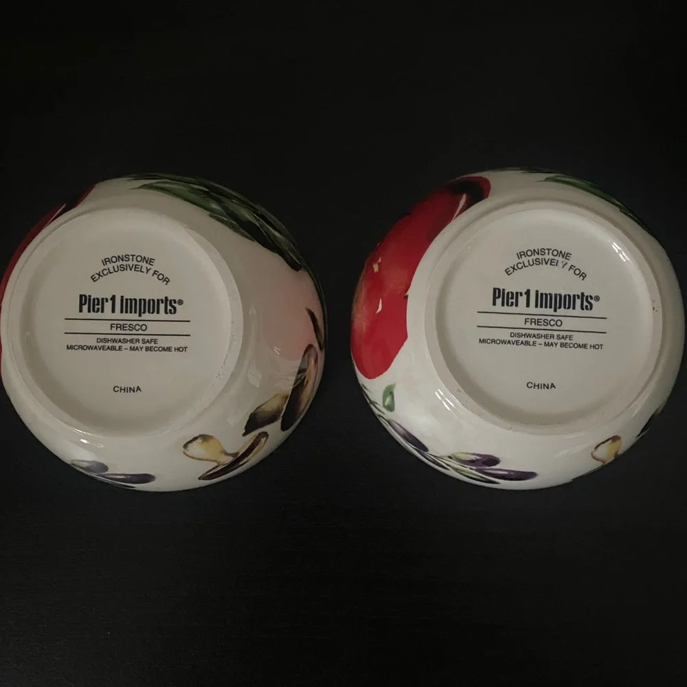 ⚡️SALE Pier 1 Imports Set of 2 Ironstone Fresco Small Bowls